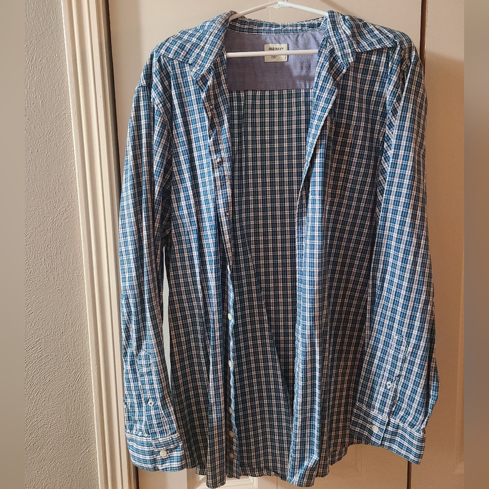Men's Old Navy Plaid Button Front Top